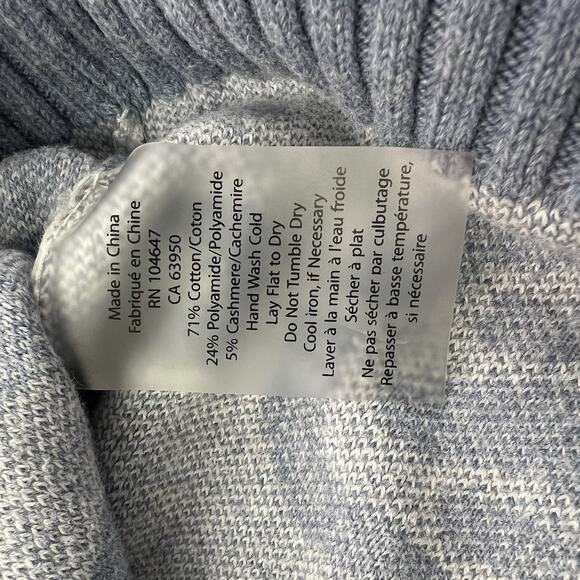 Kinross Cashmere Women's Ombré Blue Floral Sweater Size L - JL471 - Picture 5 of 6